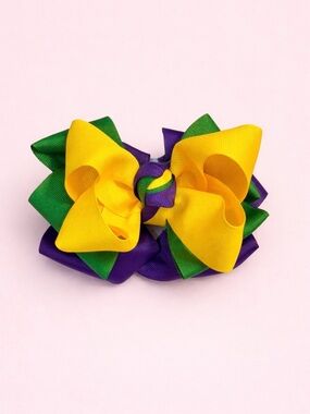 Mardi Gras Triple Stack Bow